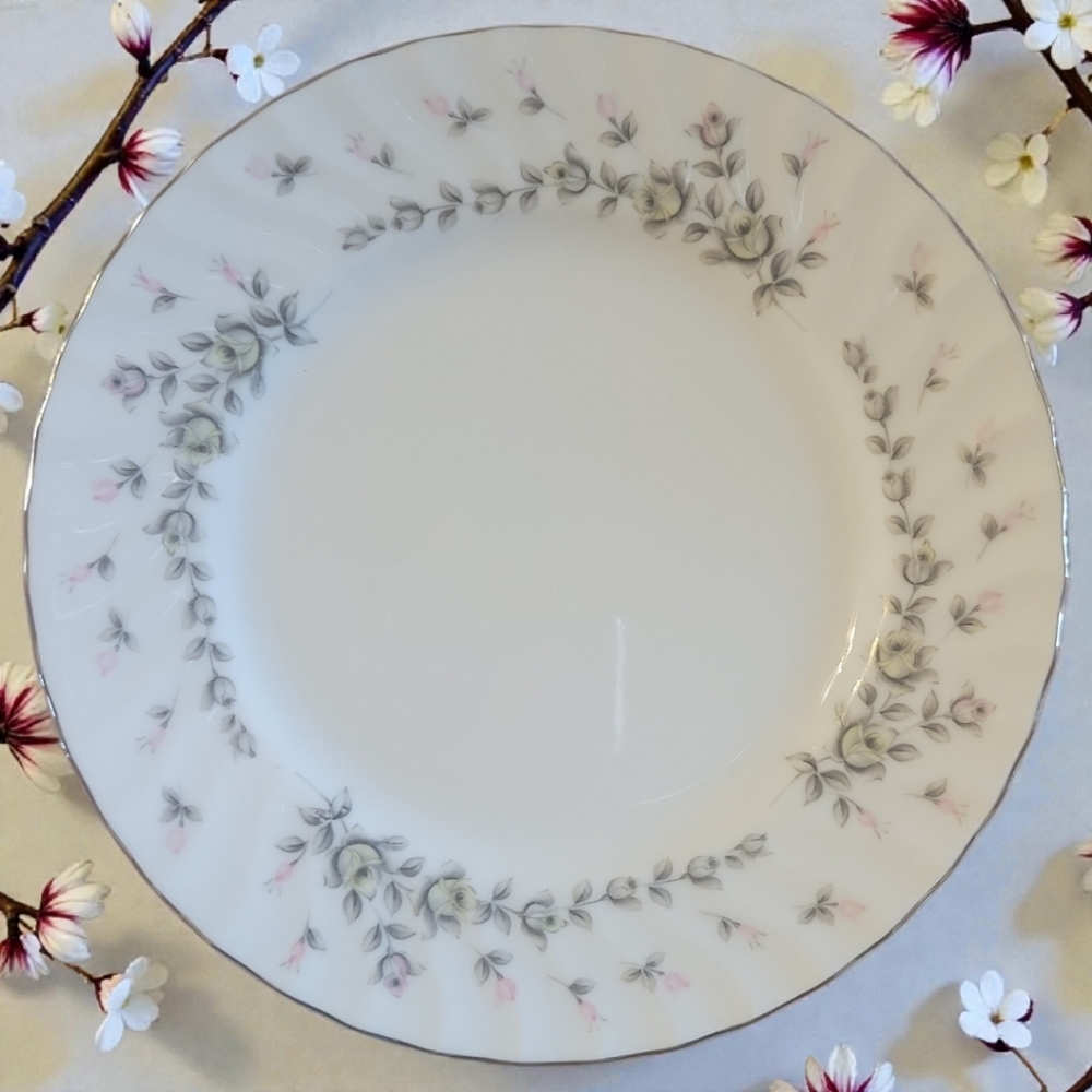 Vtg Picardy (Platinum) by Style House Bread & Butter Plate Floral Fine China